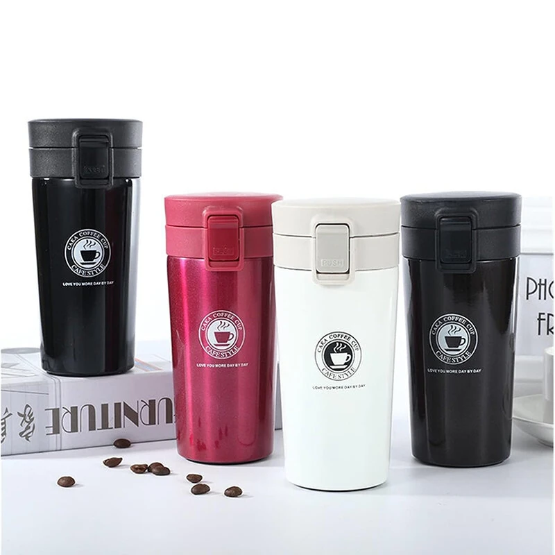 (image for) 380ml Thermal Bottle Coffee Mug Thermo Cup Thermos Flask Vacuum Cup Travel Portable Stainless Steel Water Bottle