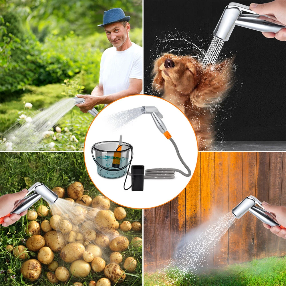 (image for) IPRee Car Washer Car Washing Portable Electric Shower Rechargeable Bathing Pump For Outdoor Sport Travel Camping Shower